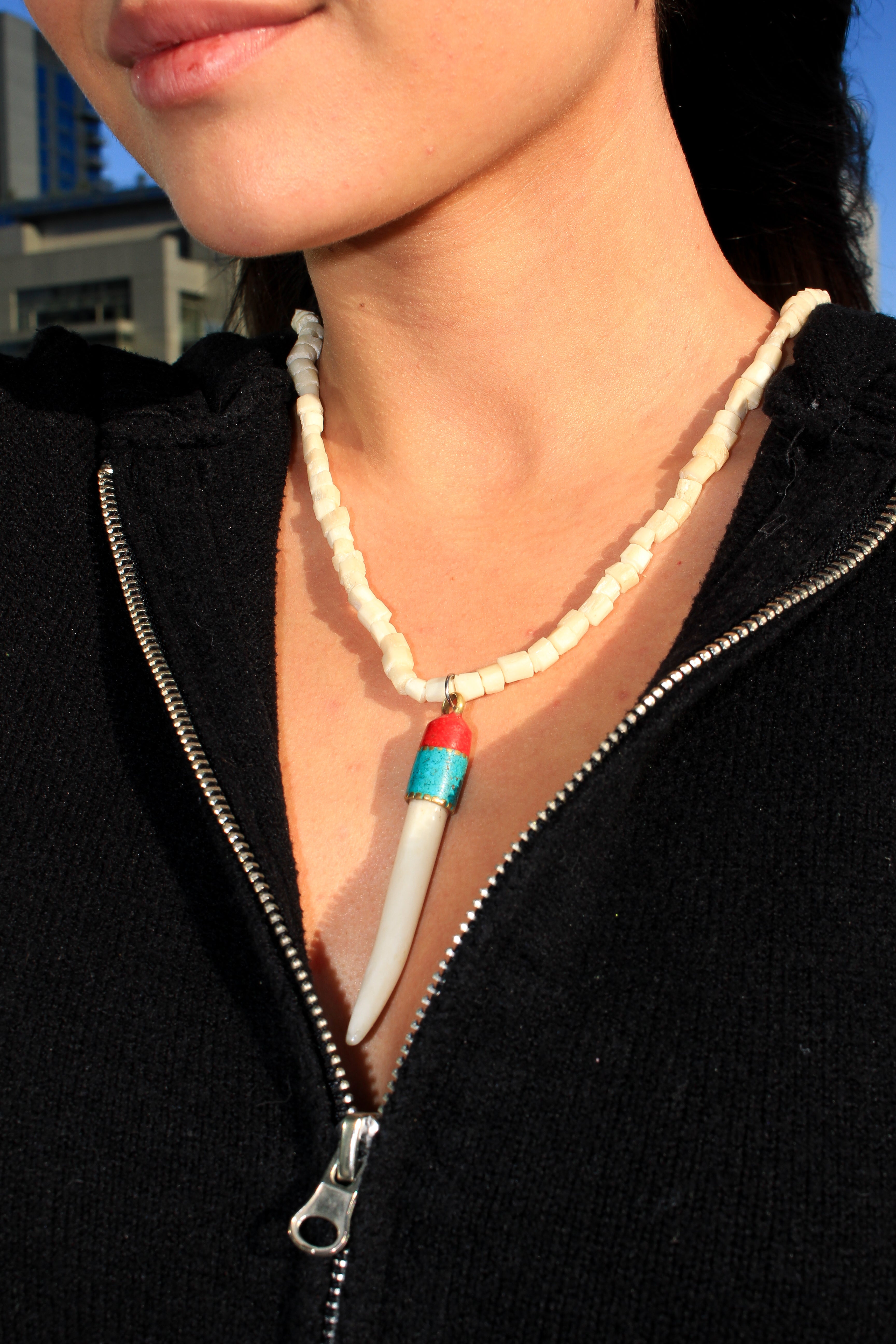 Nepal Sharktooth Bone necklace