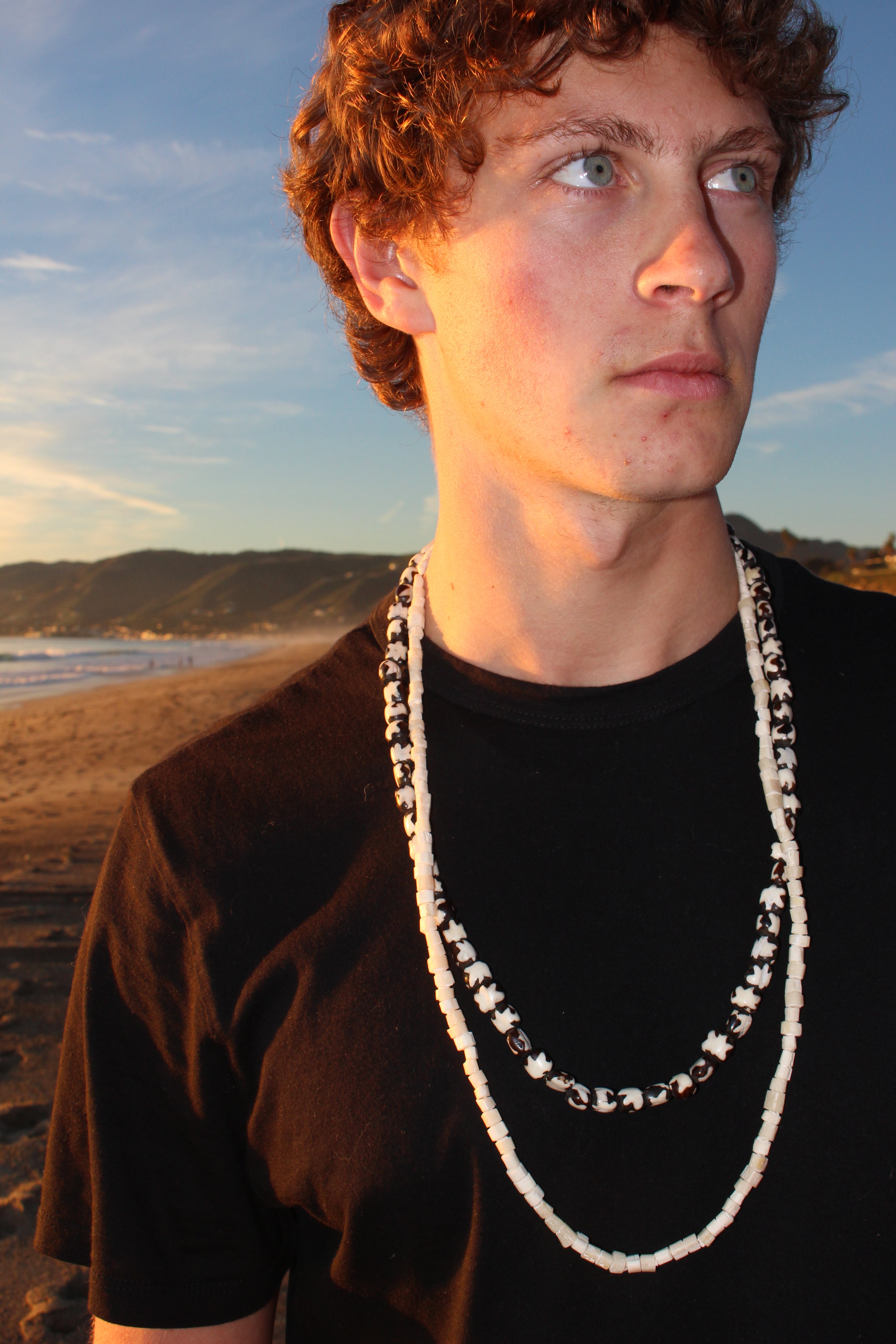 Gambian pattern cow bone Terra necklace