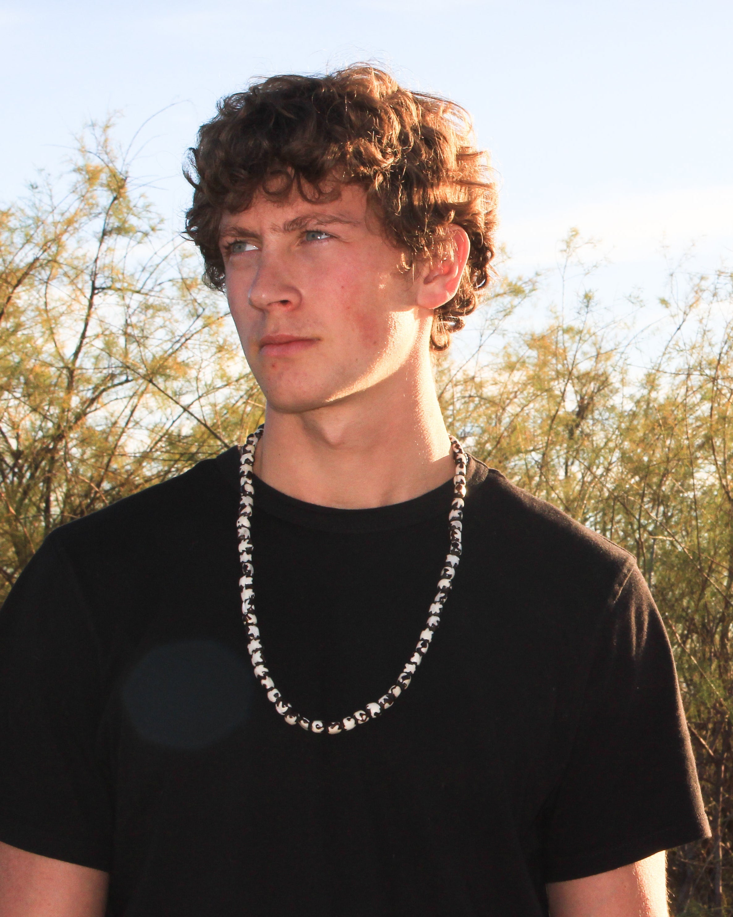 Gambian pattern cow bone Terra necklace