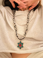 Star of David Cow Bone Terra Necklace